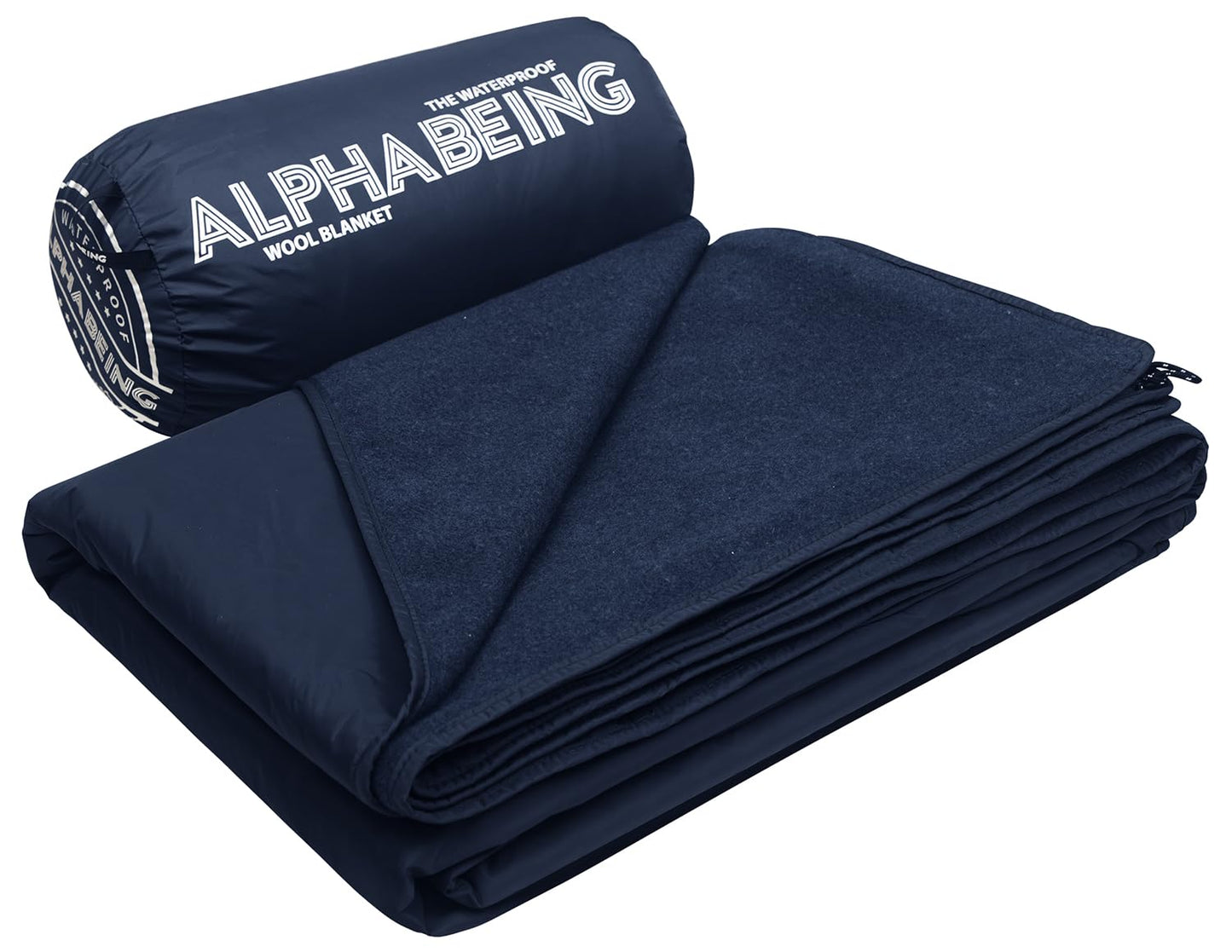Monarch Expedition Waterproof Merino Wool Outdoor Blanket - 3000mm Hybrid Windproof Camping & Stadium Cloak (79x59 Inches - Navy)