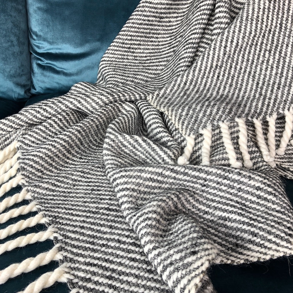 Apex™ Chunky Black Stripe Alpaca Throw
