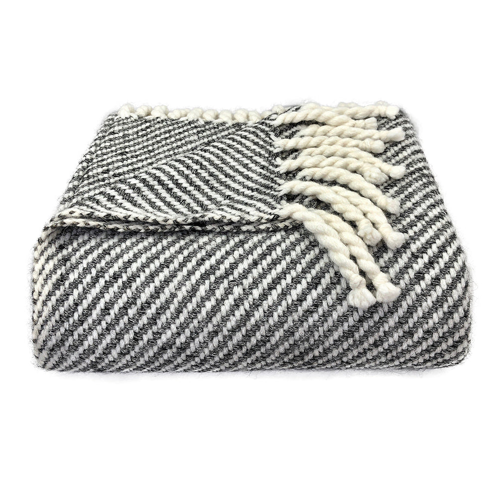 Apex™ Chunky Black Stripe Alpaca Throw