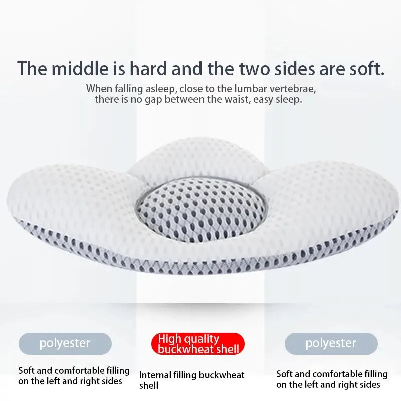 3D Buckwheat Lumbar Support Sleep Pillow