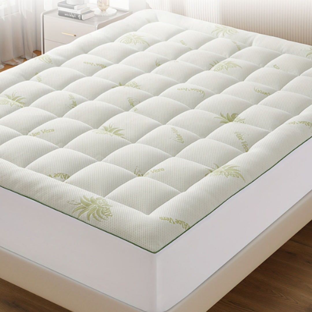 Aura 450g Botanical Aloe Vera Quilted Soft Mattress Topper
