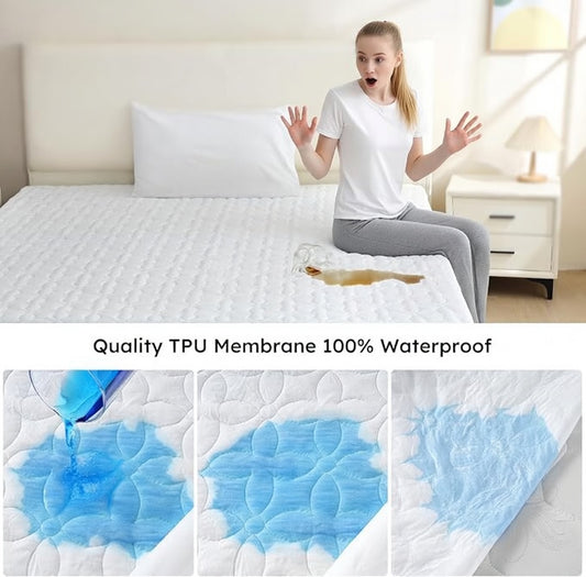 Cooling Waterproof Bamboo Mattress Protector – King