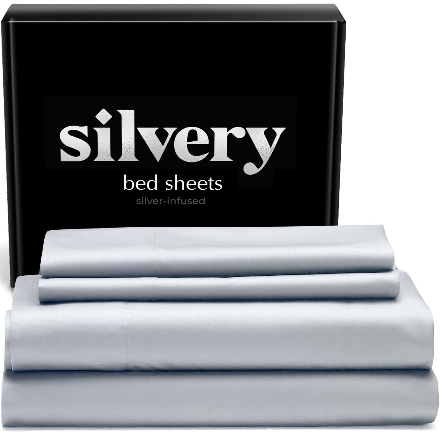 Vera Core Silver Infused Premium Bed Sheets Set - Self-Cleaning Antimicrobial Cooling Linens (California King Size)
