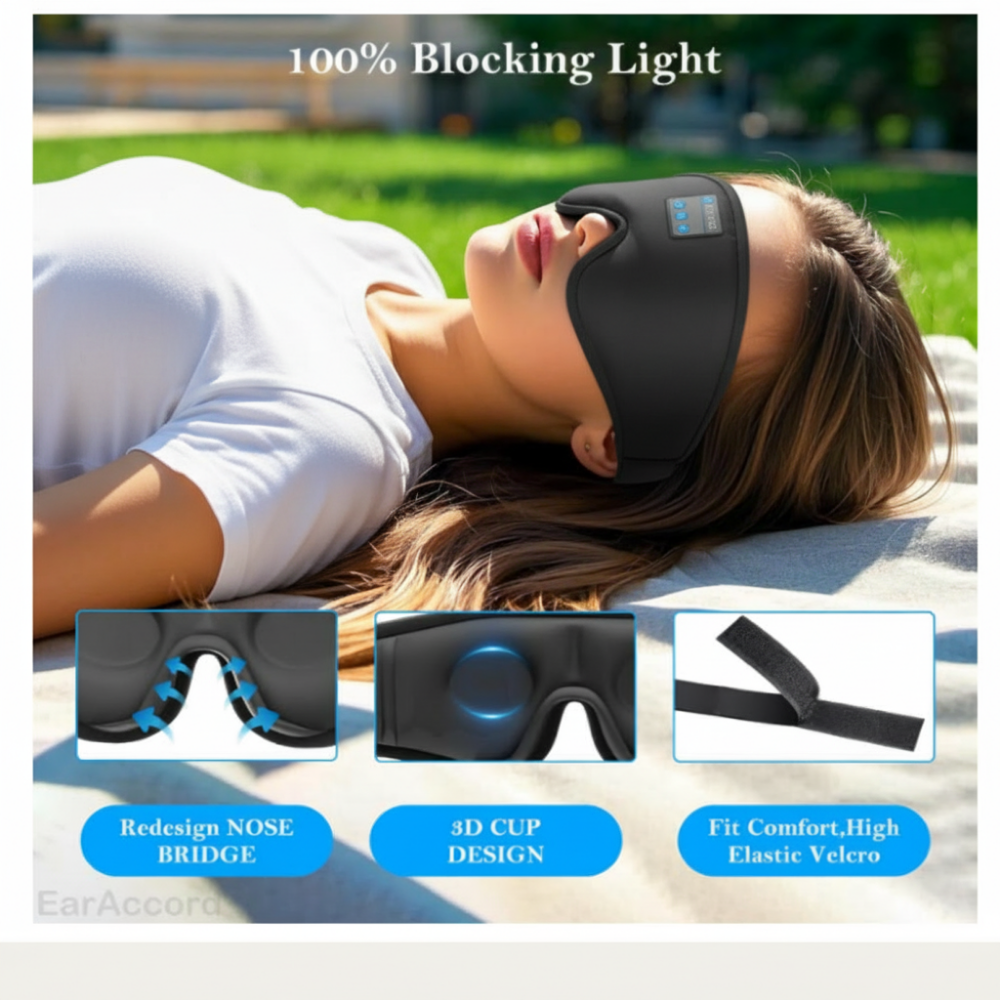EarAccord™ Bluetooth Sleep Mask  3D Blackout
