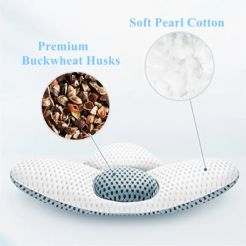 3D Buckwheat Lumbar Support Sleep Pillow