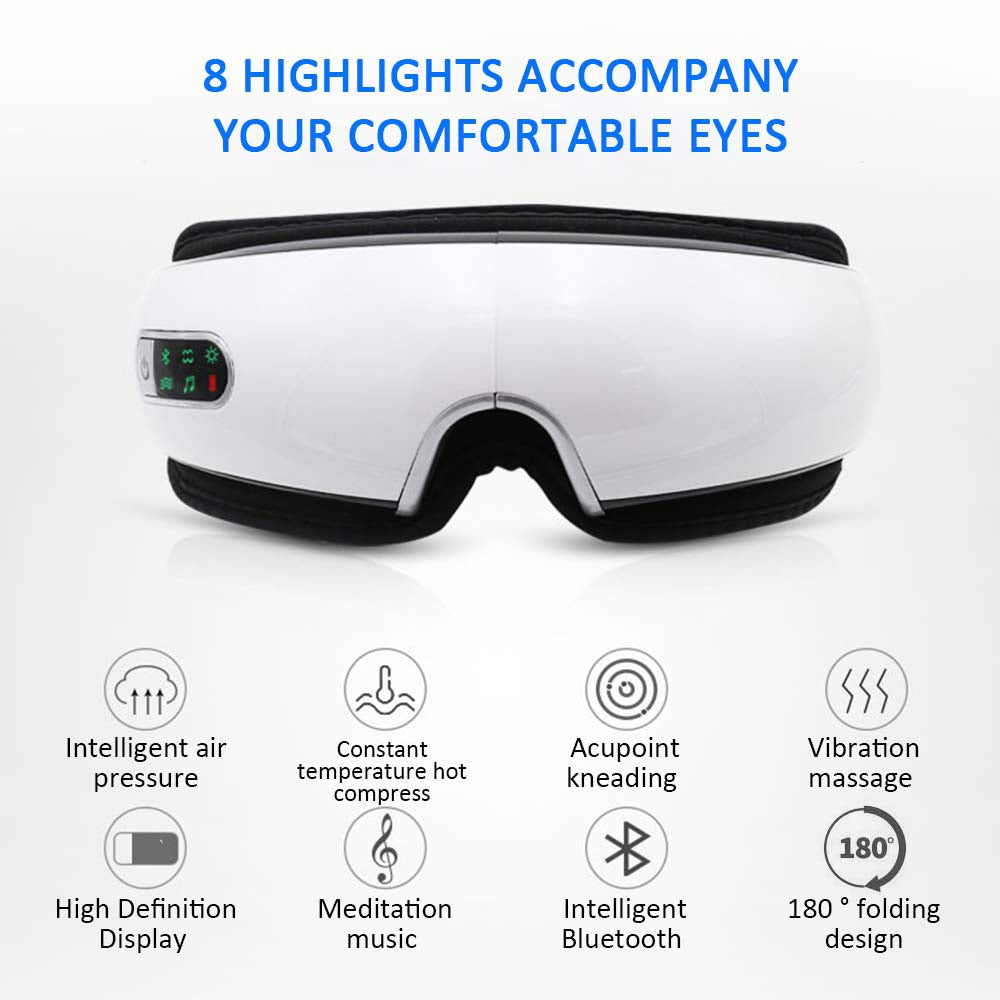 Smart Heated Eye Massager with Air Compression & Vibration