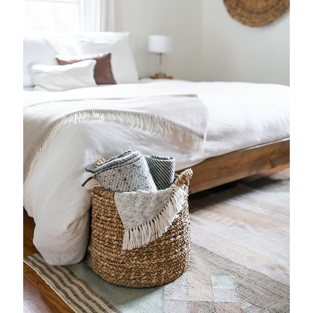 Apex™ Chunky Gray Weave Alpaca Throw