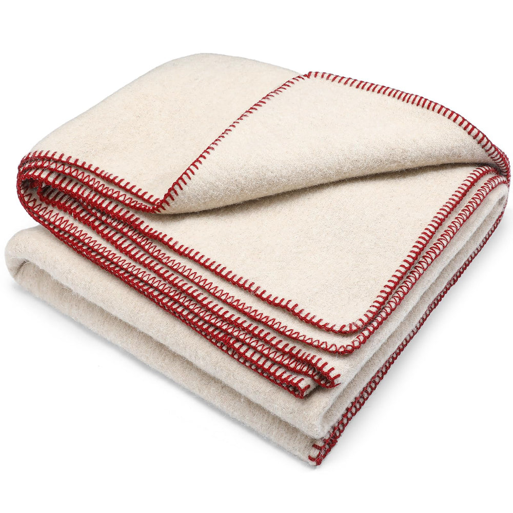 Monarch Expedition Military-Grade 80% Pure Wool Blanket - Heavy-Duty Thermal Tactical Camp Bedroll (66x90 Inches - Oatmeal)