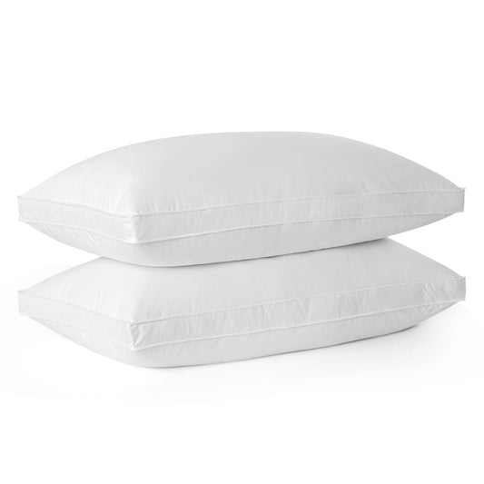 Apex Organic 233TC Cotton Goose Feather & Down Gusseted Pillows - King Size (Set of 2)