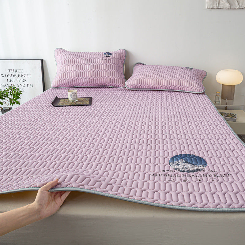 Vera Core Thickened 0.4cm Latex Cooling Bed Sheet Set - 3-Piece Ice Silk Summer Sheet & Pillowcase Collection