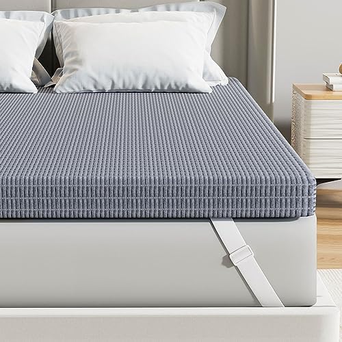 Vera Core 4-Inch Charcoal Infused Memory Foam Mattress Topper - Dual-Sided Orthopedic Back Pain Relief Pad (Full Size)