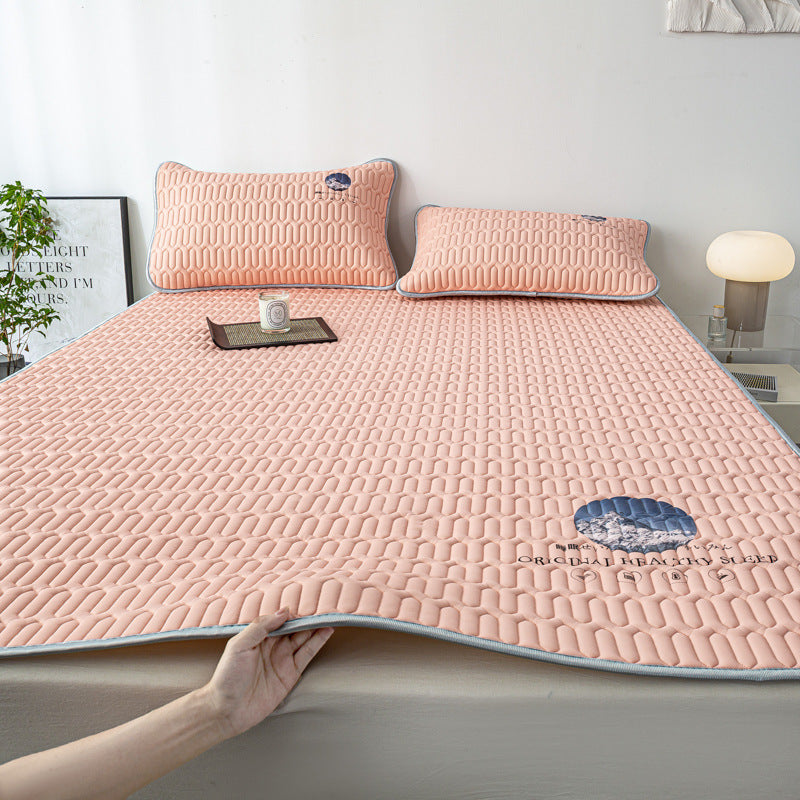 Vera Core Thickened 0.4cm Latex Cooling Bed Sheet Set - 3-Piece Ice Silk Summer Sheet & Pillowcase Collection