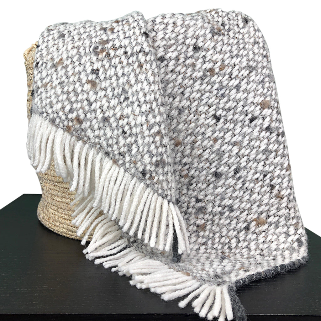 Apex™ Chunky Gray Weave Alpaca Throw