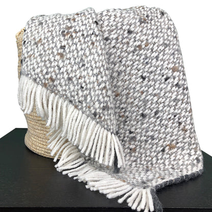 Apex™ Chunky Gray Weave Alpaca Throw