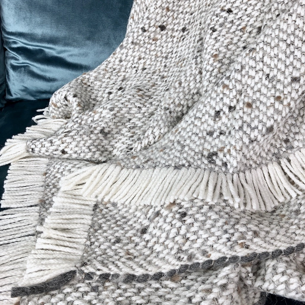 Apex™ Chunky Gray Weave Alpaca Throw