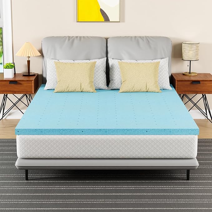 Cooling Gel Memory Foam Topper Queen (2”)
