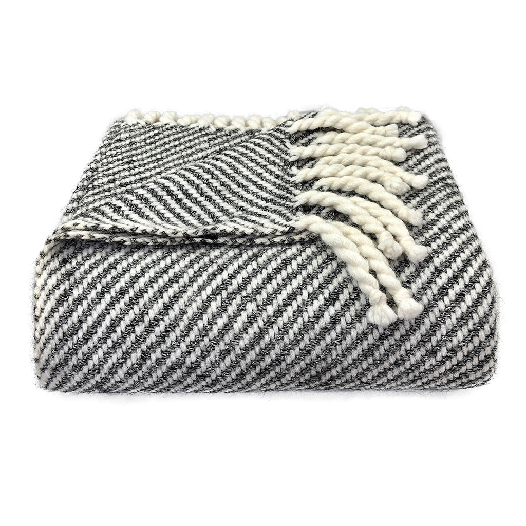 Apex™ Chunky Black Stripe Alpaca Throw