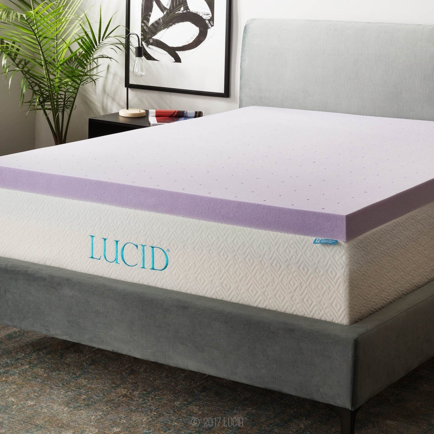 Vera Core 3-Inch Lavender Infused Memory Foam Mattress Topper - Ventilated Orthopedic Pressure-Relief Pad (Twin Size)