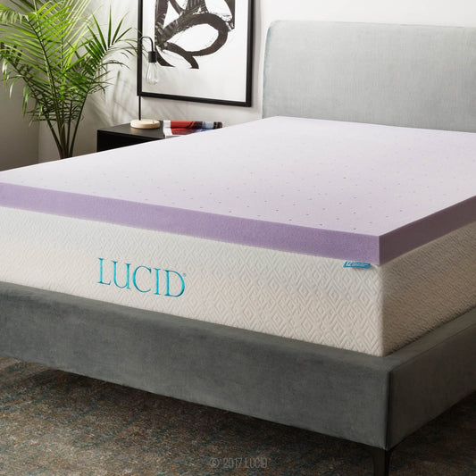 Vera Core 3-Inch Lavender Infused Memory Foam Mattress Topper - Ventilated Orthopedic Pressure-Relief Pad (Twin Size)