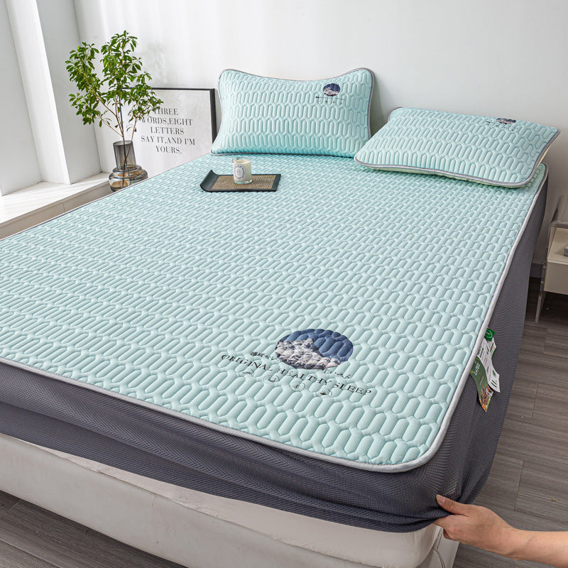 Vera Core Thickened 0.4cm Latex Cooling Bed Sheet Set - 3-Piece Ice Silk Summer Sheet & Pillowcase Collection