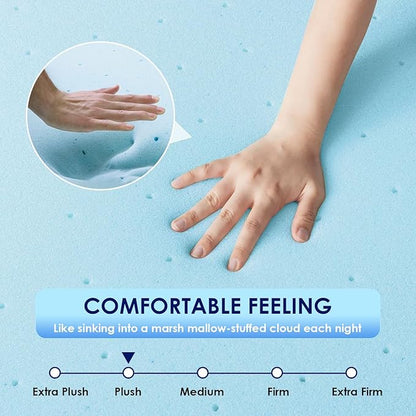 Cooling Gel Memory Foam Topper Queen (2”)