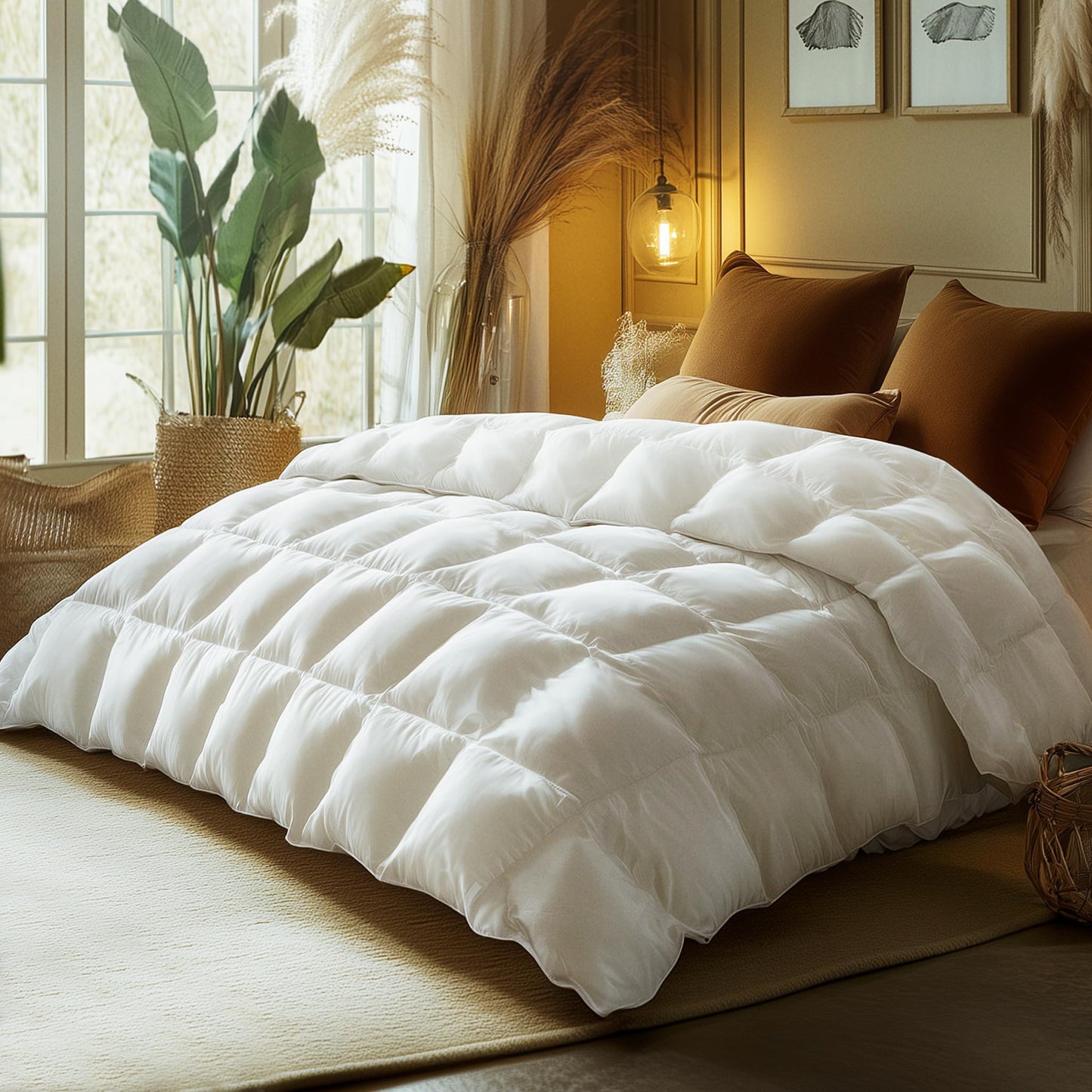 Apex Goose Down Comforter King Size - 750 Fill Power All-Season Fluffy Duvet Insert (106 x 90 Inch)