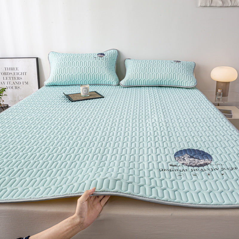 Vera Core Thickened 0.4cm Latex Cooling Bed Sheet Set - 3-Piece Ice Silk Summer Sheet & Pillowcase Collection