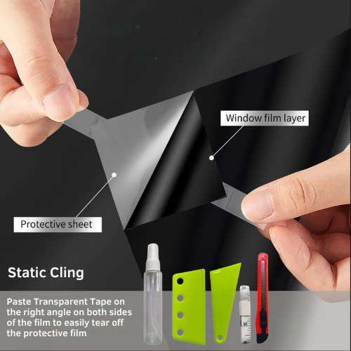 Sleep Blackout Window Film 100% Light Blocking Privacy Tint