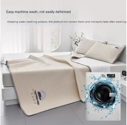 Vera Core Thickened 0.4cm Latex Cooling Bed Sheet Set - 3-Piece Ice Silk Summer Sheet & Pillowcase Collection