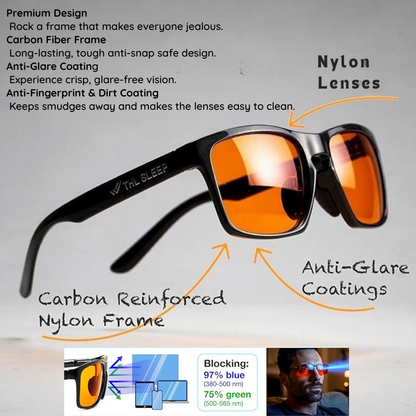 Amber Blue Light Blocking Glasses for Better Sleep