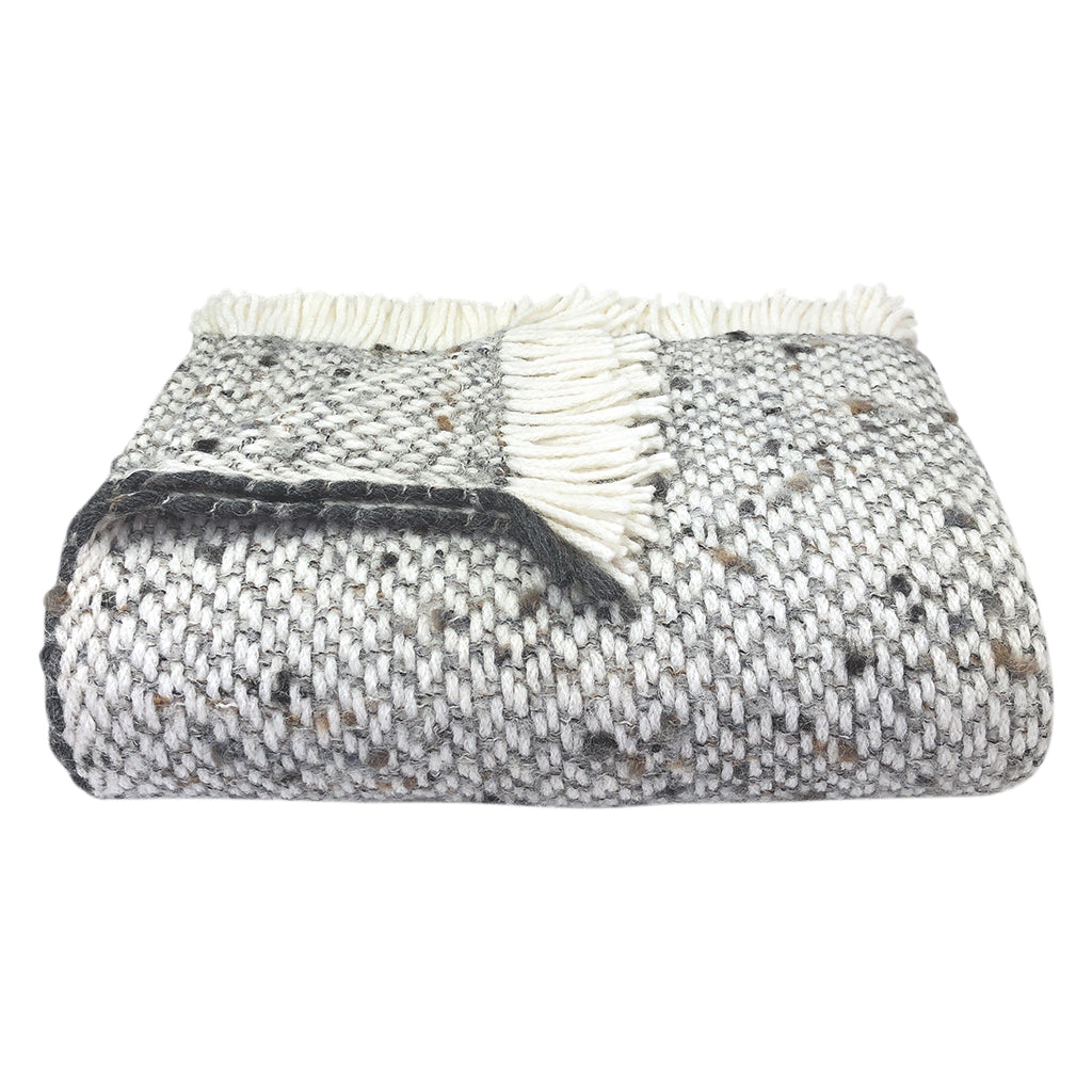 Apex™ Chunky Gray Weave Alpaca Throw