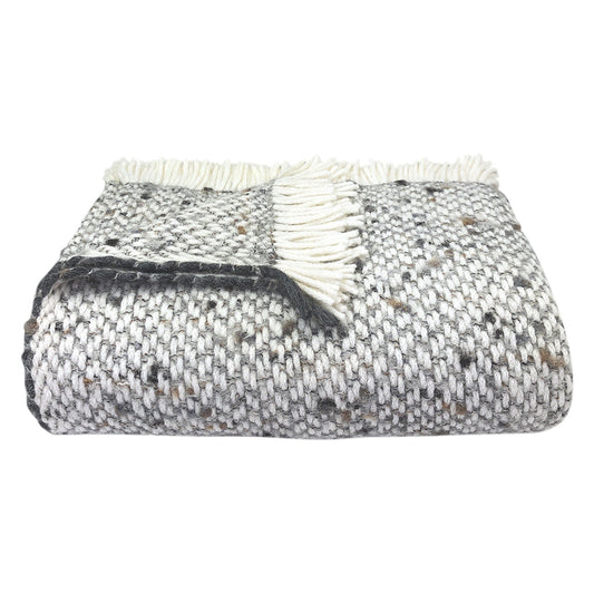 Apex™ Chunky Gray Weave Alpaca Throw