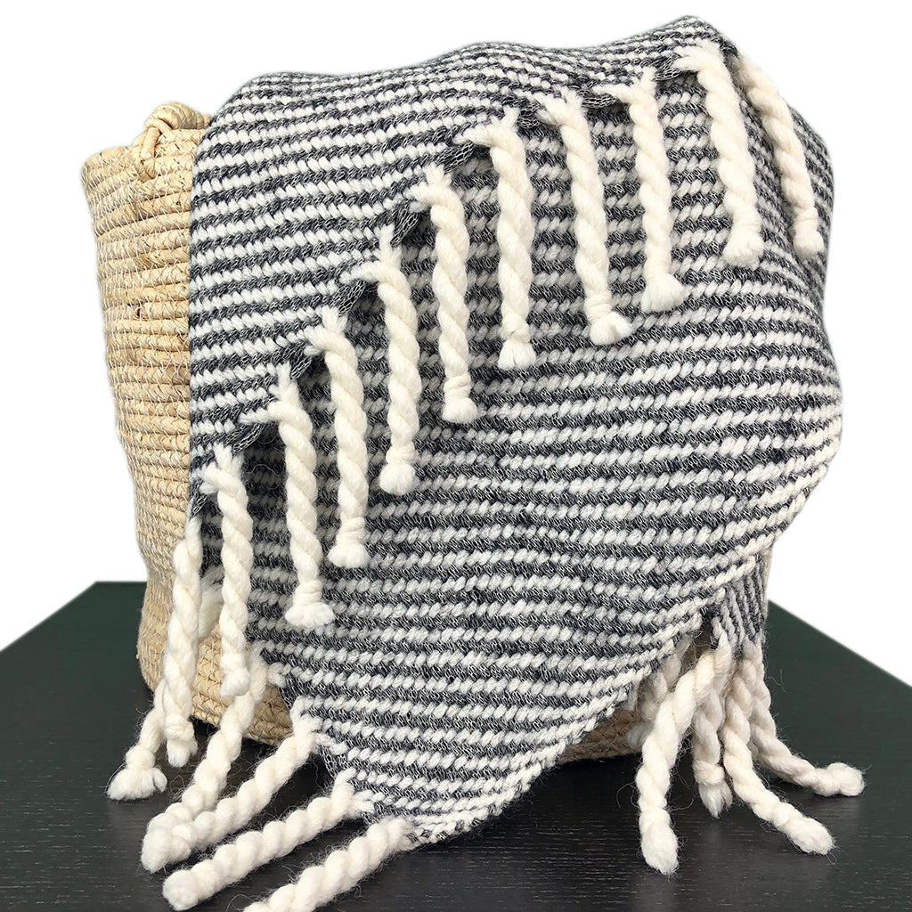 Apex™ Chunky Black Stripe Alpaca Throw