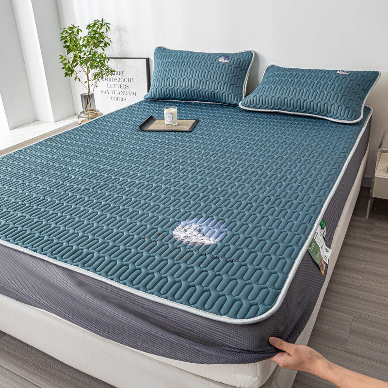 Vera Core Thickened 0.4cm Latex Cooling Bed Sheet Set - 3-Piece Ice Silk Summer Sheet & Pillowcase Collection