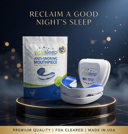 VitalSleep Adjustable Anti Snoring Mouthpiece  FDA Cleared, USA Made