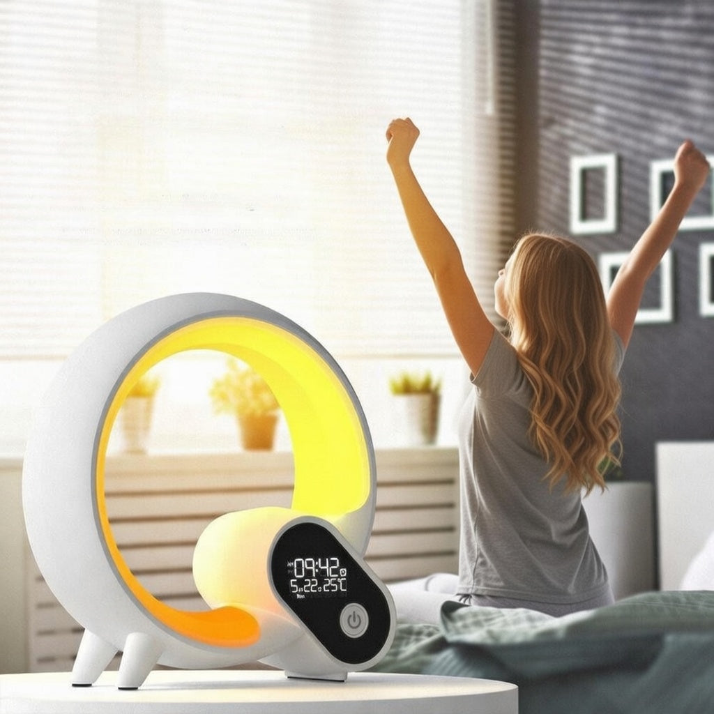 Smart Sunrise Alarm Clock with White Noise, Bluetooth Speaker & RGB Sleep Light